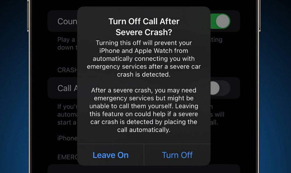 纳雍苹果14维修分享 iPhone 14 和 Apple Watch 上关闭崩溃检测 